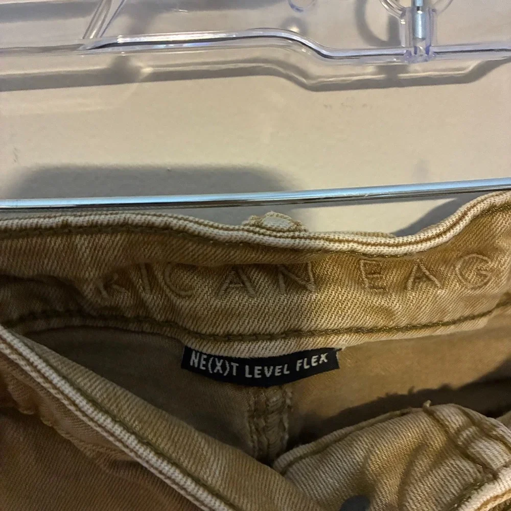 American Eagle Next Level Flex Skinny Jeans Mens 34x34 Khaki Tan